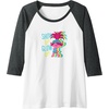 image:imageTrolls  Show Up Glow Up Raglan Baseball TeeDark Heather GreyWhite