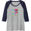 image:imageTrolls  Show Up Glow Up Raglan Baseball TeeNavy BlueAthletic Heather
