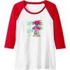 image:imageTrolls  Show Up Glow Up Raglan Baseball TeeRedWhite