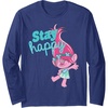 image:imageTrolls  Poppy Stay Happy Long Sleeve TShirtNavy Blue