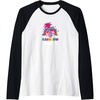 image:imageTrolls  Rainbow Vibes Raglan Baseball TeeBlackWhite