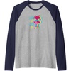 image:imageTrolls  Show Up Glow Up Raglan Baseball TeeNavy BlueAthletic Heather