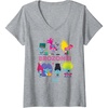 image:imageWomens DreamWorks Trolls Band Together BroZone Poppy and Viva VNeck TShirtHeather Grey