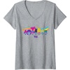 image:imageWomens DreamWorks Trolls Band Together Rainbow VNeck TShirtHeather Grey