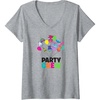 image:imageWomens Trolls Party Crew VNeck TShirtHeather Grey