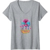image:imageWomens Trolls Spooky VNeck TShirtHeather Grey
