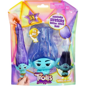 image:imageDREAMWORKS TROLLS Band Together Squishy Stretchy GlitterFilled Hair Doll  Stretchy Hair VivaBranch
