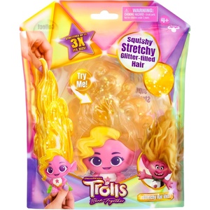 image:imageDREAMWORKS TROLLS Band Together Squishy Stretchy GlitterFilled Hair Doll  Stretchy Hair VivaViva