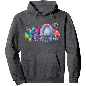 image:imageDreamWorks Trolls All Troll Friends Pullover HoodieDark Heather Grey