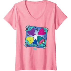 image:imageDreamWorks Trolls Band Together BroZone Album Cover VNeck TShirtPink