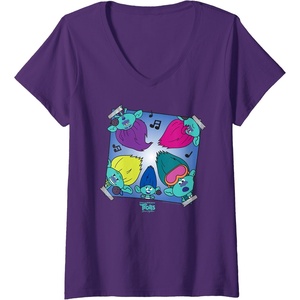 image:imageDreamWorks Trolls Band Together BroZone Album Cover VNeck TShirtPurple