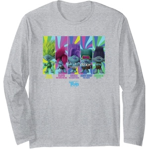 image:imageDreamWorks Trolls Band Together BroZone Band Members Long Sleeve TShirtHeather Grey