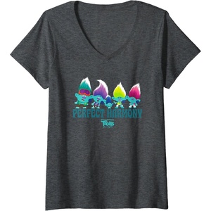image:imageDreamWorks Trolls Band Together BroZone Perfect Harmony VNeck TShirtDark Heather Grey