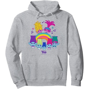 image:imageDreamWorks Trolls Band Together BroZone Poppy Viva Rainbow Pullover HoodieHeather Grey