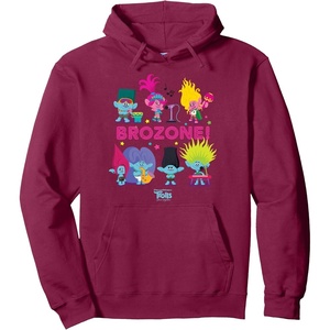 image:imageDreamWorks Trolls Band Together BroZone Poppy and Viva Pullover HoodieBurgundy