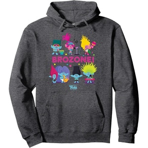 image:imageDreamWorks Trolls Band Together BroZone Poppy and Viva Pullover HoodieDark Heather Grey