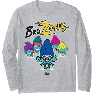 image:imageDreamWorks Trolls Band Together BroZone Spotlight Long Sleeve TShirtHeather Grey