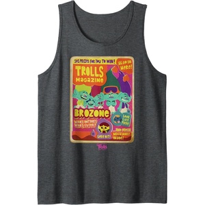 image:imageDreamWorks Trolls Band Together Brozone Magazine Cover Tank TopDark Heather Grey