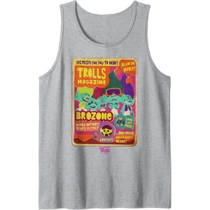 image:imageDreamWorks Trolls Band Together Brozone Magazine Cover Tank TopHeather Grey