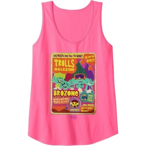image:imageDreamWorks Trolls Band Together Brozone Magazine Cover Tank TopNeon Pink