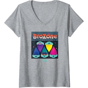 image:imageDreamWorks Trolls Band Together Brozone VNeck TShirtHeather Grey
