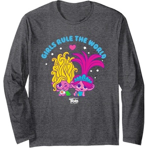 image:imageDreamWorks Trolls Band Together Girls Rule the World Long Sleeve TShirtDark Heather Grey