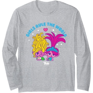 image:imageDreamWorks Trolls Band Together Girls Rule the World Long Sleeve TShirtHeather Grey