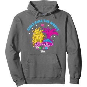 image:imageDreamWorks Trolls Band Together Girls Rule the World Pullover HoodieAsphalt Grey