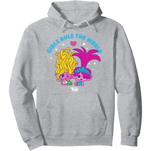 image:imageDreamWorks Trolls Band Together Girls Rule the World Pullover HoodieHeather Grey