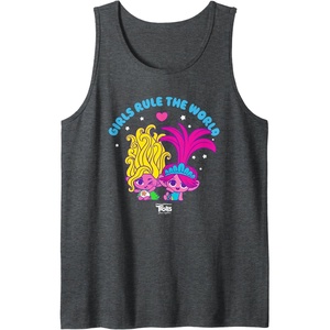 image:imageDreamWorks Trolls Band Together Girls Rule the World Tank TopDark Heather Grey