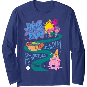 image:imageDreamWorks Trolls Band Together Hole N Fun Long Sleeve TShirtNavy Blue