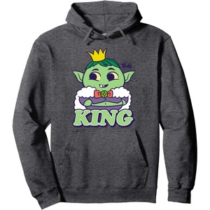 image:imageDreamWorks Trolls Band Together King Gristle Pullover HoodieDark Heather Grey