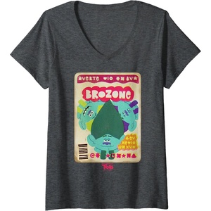 image:imageDreamWorks Trolls Band Together Magazine Cover VNeck TShirtDark Heather Grey