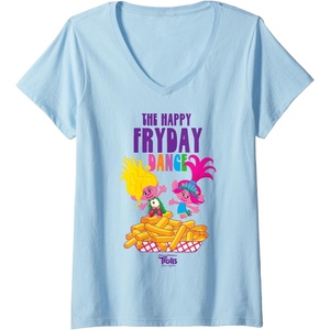 image:imageDreamWorks Trolls Band Together Poppy and Viva Fryday Dance VNeck TShirtBaby Blue