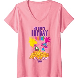 image:imageDreamWorks Trolls Band Together Poppy and Viva Fryday Dance VNeck TShirtPink