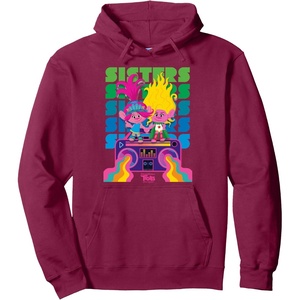 image:imageDreamWorks Trolls Band Together Poppy and Viva Sisters Pullover HoodieBurgundy