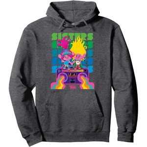 image:imageDreamWorks Trolls Band Together Poppy and Viva Sisters Pullover HoodieDark Heather Grey