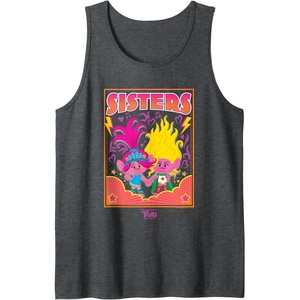 image:imageDreamWorks Trolls Band Together Poppy and Viva Sisters Tank TopDark Heather Grey