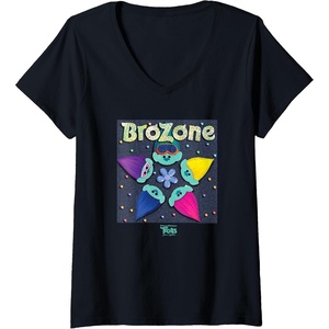 image:imageDreamWorks Trolls Band Together Psychedelic VNeck TShirt Women Black