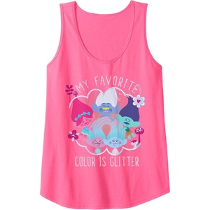 image:imageDreamWorks Trolls My Favorite Glitter Tank TopNeon Pink