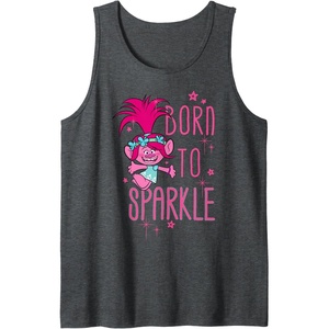 image:imageDreamWorks Trolls Poppy Sparkle Tank TopDark Heather Grey