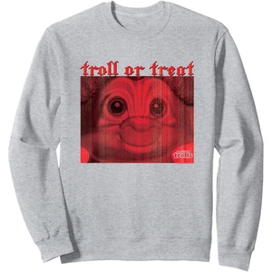 image:imageGood Luck Trolls Halloween TrollorTreat SweatshirtHeather Grey