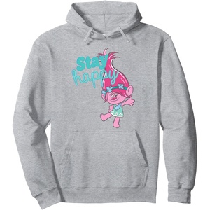 image:imageTrolls  Poppy Stay Happy Pullover HoodieHeather Grey