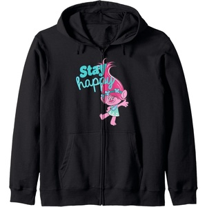 image:imageTrolls  Poppy Stay Happy Zip HoodieBlack