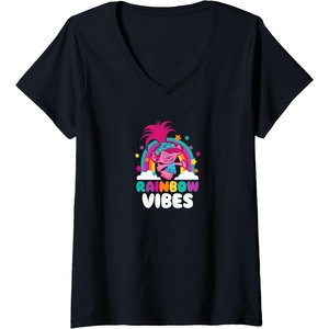 image:imageTrolls  Rainbow Vibes VNeck TShirtBlack