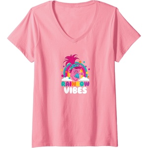 image:imageTrolls  Rainbow Vibes VNeck TShirtPink