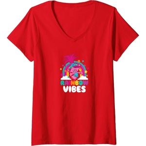 image:imageTrolls  Rainbow Vibes VNeck TShirtRed