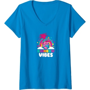 image:imageTrolls  Rainbow Vibes VNeck TShirtSapphire Blue