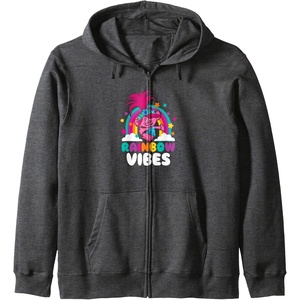 image:imageTrolls  Rainbow Vibes Zip HoodieDark Heather Grey