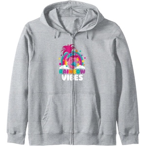 image:imageTrolls  Rainbow Vibes Zip HoodieHeather Grey